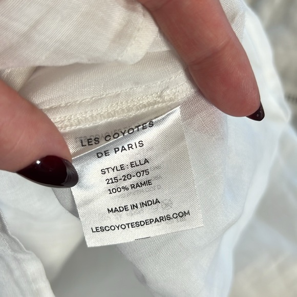 Les Coyotes De Paris Size 34 Ella White Blouse With Lace Inserts - Picture 9 of 9